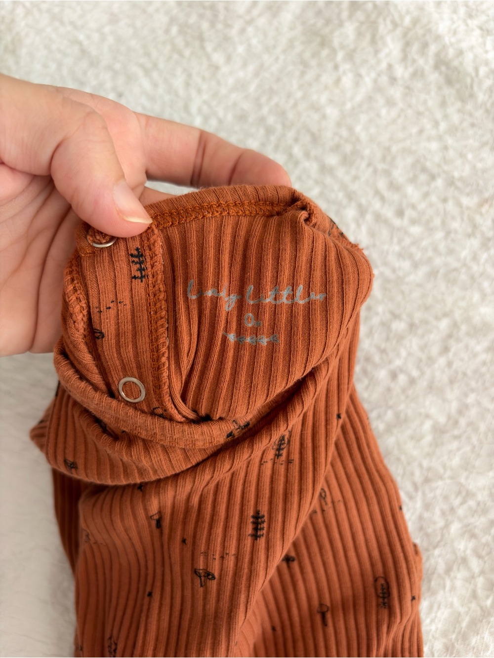 Rust Ribbed Footed One-Piece - Picture 2 of 4